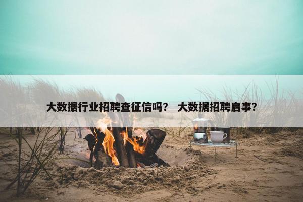 大数据行业招聘查征信吗？ 大数据招聘启事？