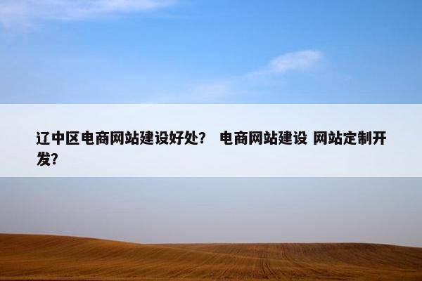 辽中区电商网站建设好处？ 电商网站建设 网站定制开发？