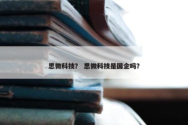 思微科技？ 思微科技是国企吗？