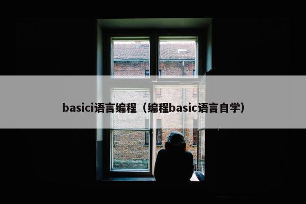 basici语言编程（编程basic语言自学）