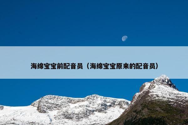 海绵宝宝前配音员（海绵宝宝原来的配音员）