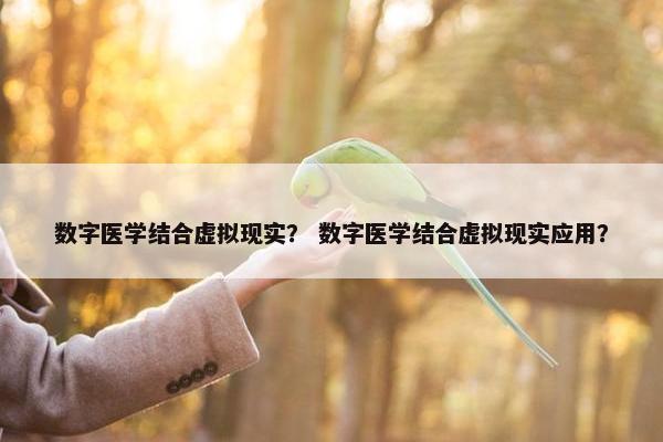 数字医学结合虚拟现实？ 数字医学结合虚拟现实应用？