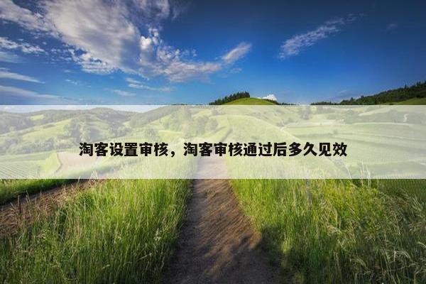 淘客设置审核，淘客审核通过后多久见效