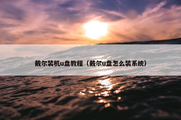 戴尔装机u盘教程（戴尔u盘怎么装系统）