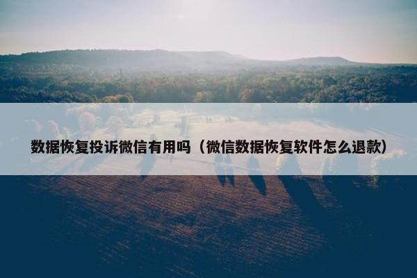 数据恢复投诉微信有用吗（微信数据恢复软件怎么退款）