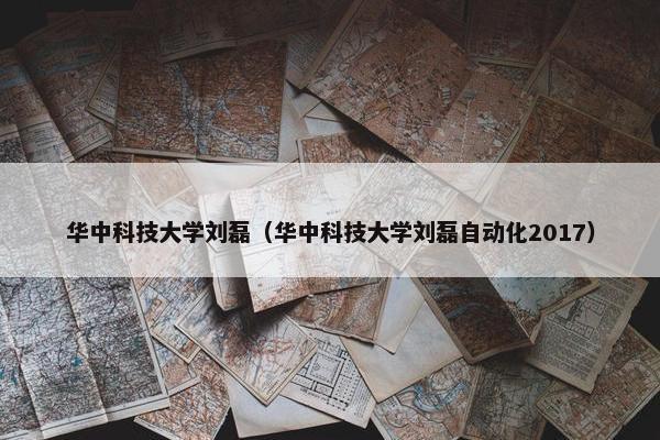华中科技大学刘磊（华中科技大学刘磊自动化2017）