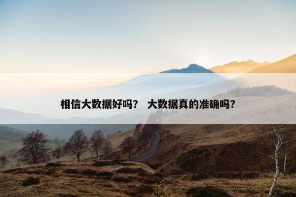 相信大数据好吗？ 大数据真的准确吗？