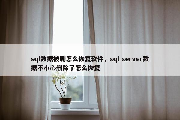 sql数据被删怎么恢复软件，sql server数据不小心删除了怎么恢复