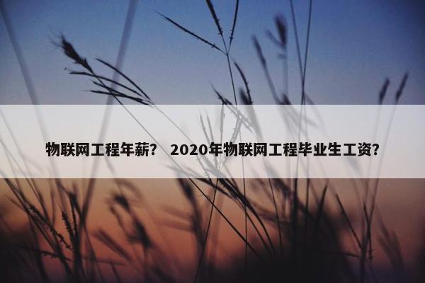 物联网工程年薪？ 2020年物联网工程毕业生工资？