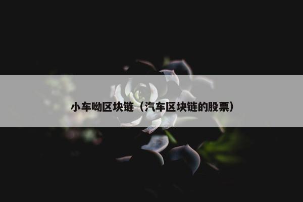小车呦区块链（汽车区块链的股票）