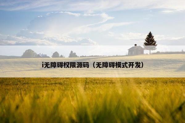 i无障碍权限源码（无障碍模式开发）