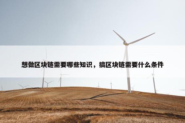 想做区块链需要哪些知识，搞区块链需要什么条件