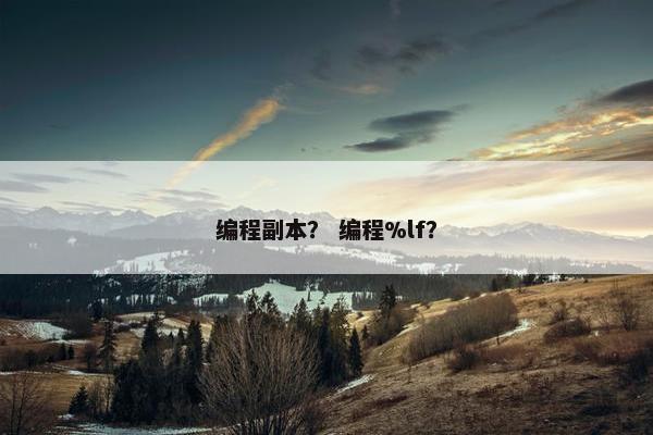 编程副本？ 编程%lf？
