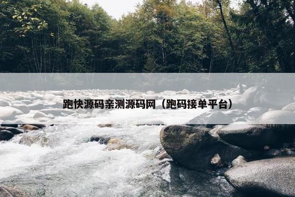 跑快源码亲测源码网（跑码接单平台）