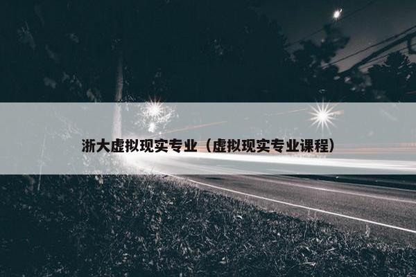 浙大虚拟现实专业（虚拟现实专业课程）