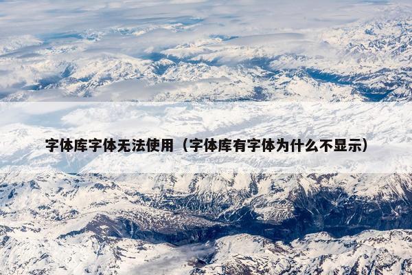 字体库字体无法使用（字体库有字体为什么不显示）