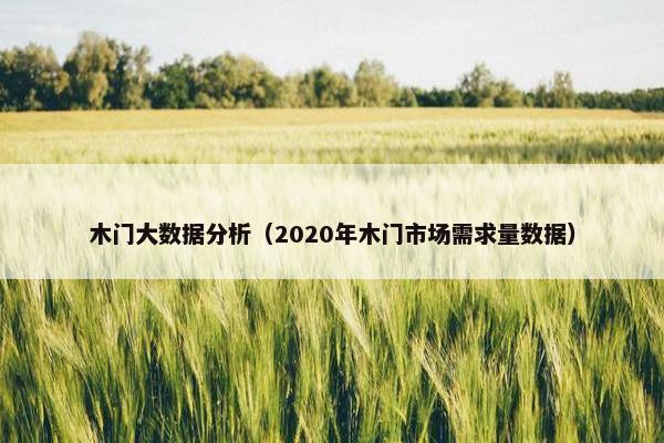 木门大数据分析（2020年木门市场需求量数据）