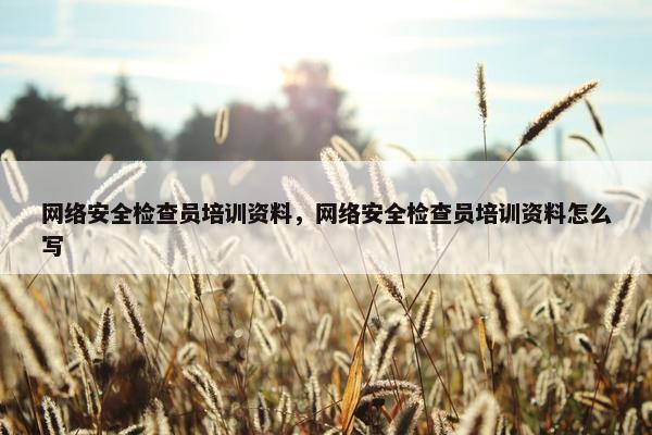 网络安全检查员培训资料，网络安全检查员培训资料怎么写