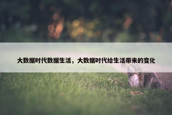 大数据时代数据生活，大数据时代给生活带来的变化