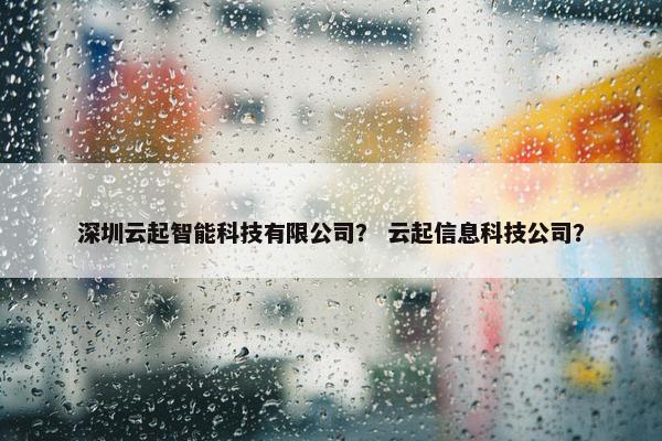 深圳云起智能科技有限公司？ 云起信息科技公司？