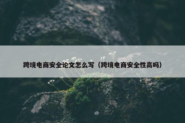 跨境电商安全论文怎么写（跨境电商安全性高吗）