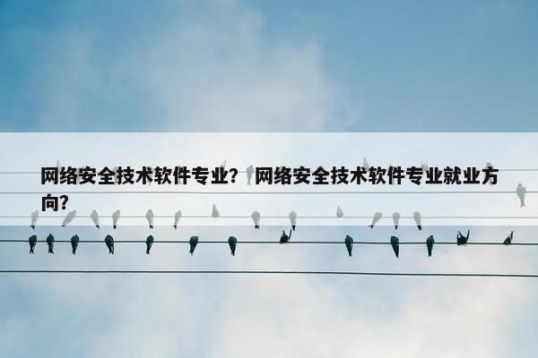 网络安全技术软件专业？ 网络安全技术软件专业就业方向？