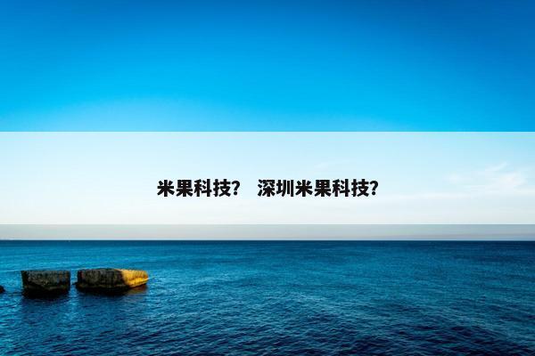米果科技？ 深圳米果科技？