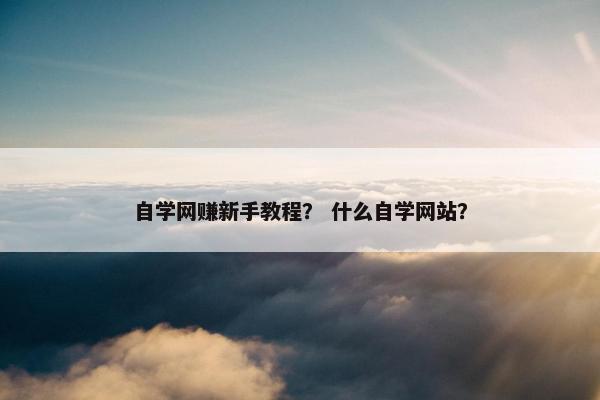 自学网赚新手教程？ 什么自学网站？