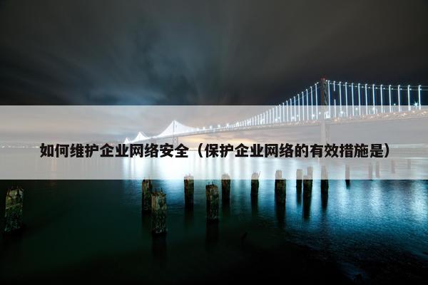 如何维护企业网络安全（保护企业网络的有效措施是）