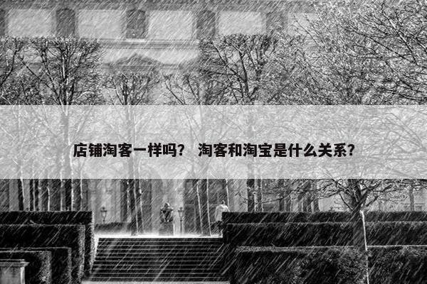 店铺淘客一样吗？ 淘客和淘宝是什么关系？
