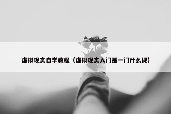 虚拟现实自学教程（虚拟现实入门是一门什么课）