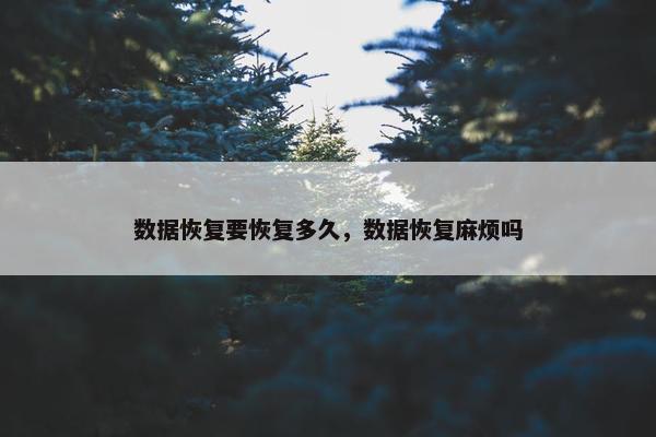 数据恢复要恢复多久，数据恢复麻烦吗