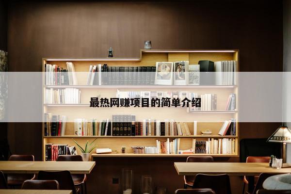 最热网赚项目的简单介绍