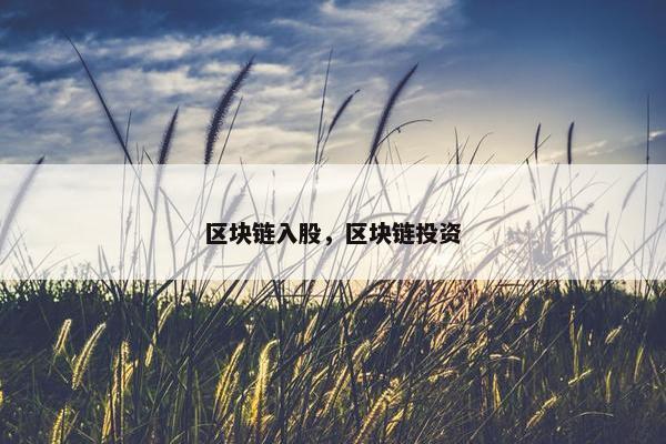 区块链入股，区块链投资
