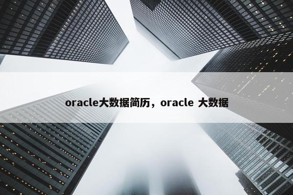 oracle大数据简历，oracle 大数据