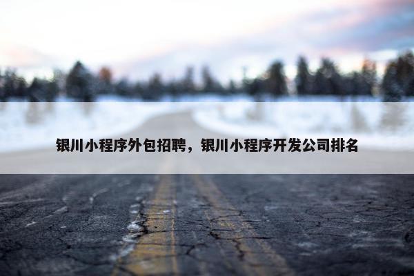 银川小程序外包招聘，银川小程序开发公司排名