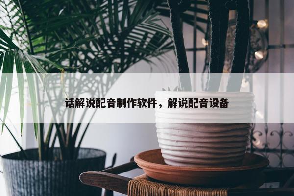 话解说配音制作软件，解说配音设备