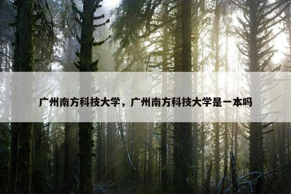 广州南方科技大学，广州南方科技大学是一本吗