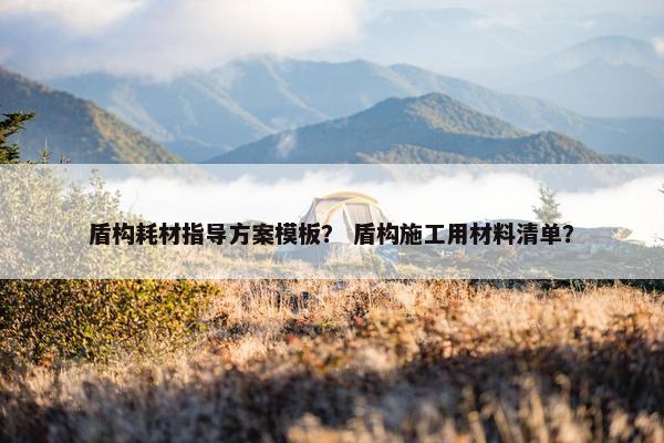 盾构耗材指导方案模板？ 盾构施工用材料清单？