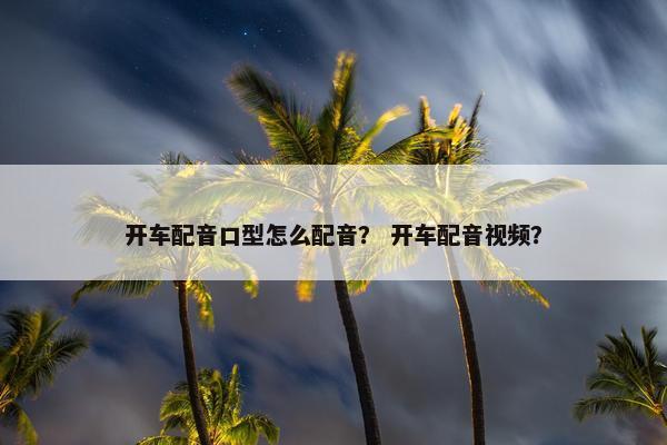 开车配音口型怎么配音？ 开车配音视频？