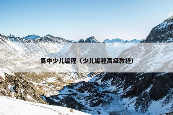 高中少儿编程（少儿编程高级教程）