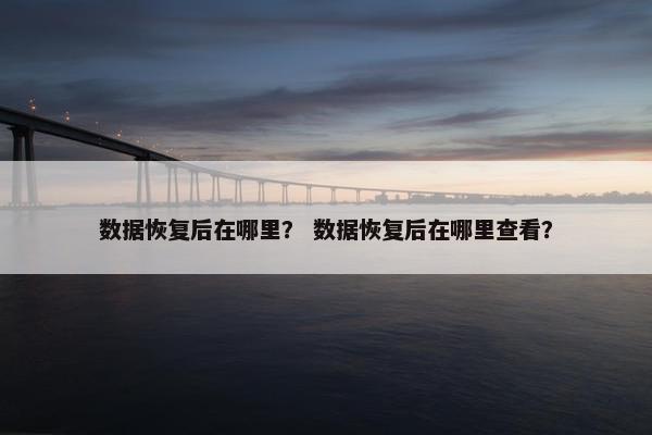 数据恢复后在哪里？ 数据恢复后在哪里查看？