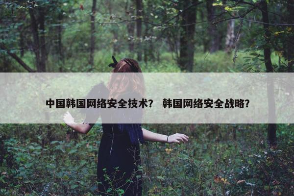 中国韩国网络安全技术？ 韩国网络安全战略？