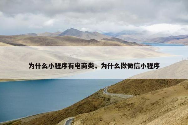 为什么小程序有电商类，为什么做微信小程序