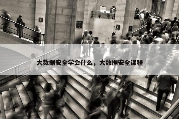 大数据安全学会什么，大数据安全课程