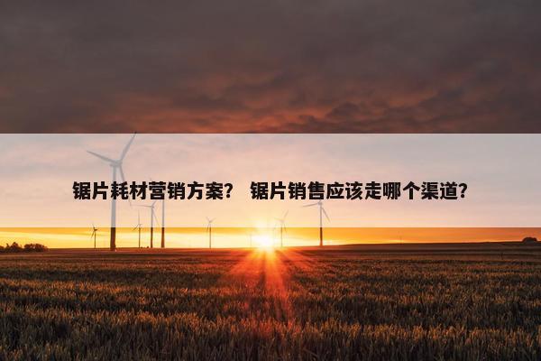 锯片耗材营销方案？ 锯片销售应该走哪个渠道？