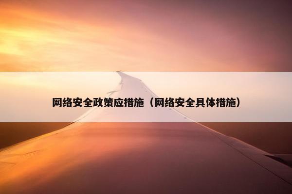 网络安全政策应措施（网络安全具体措施）