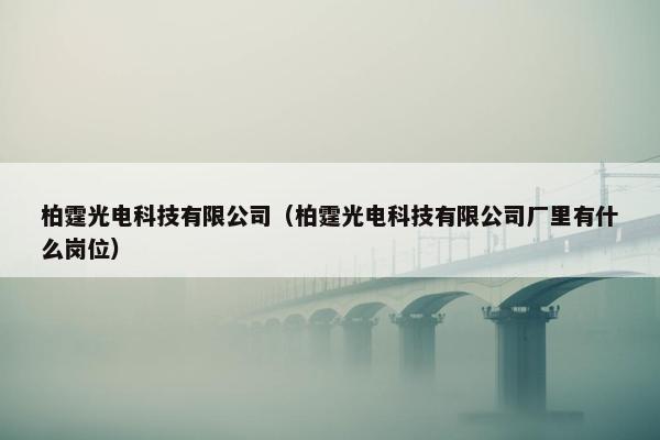 柏霆光电科技有限公司（柏霆光电科技有限公司厂里有什么岗位）
