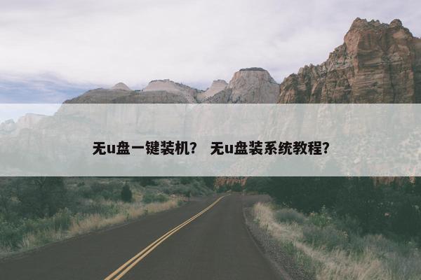 无u盘一键装机？ 无u盘装系统教程？