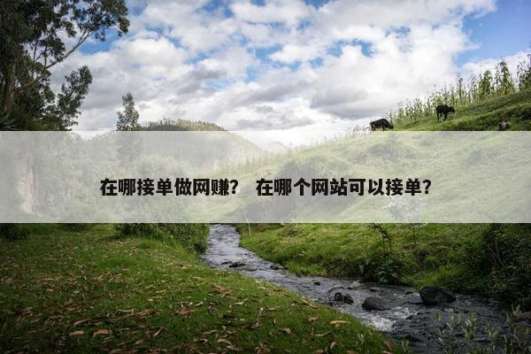 在哪接单做网赚？ 在哪个网站可以接单？